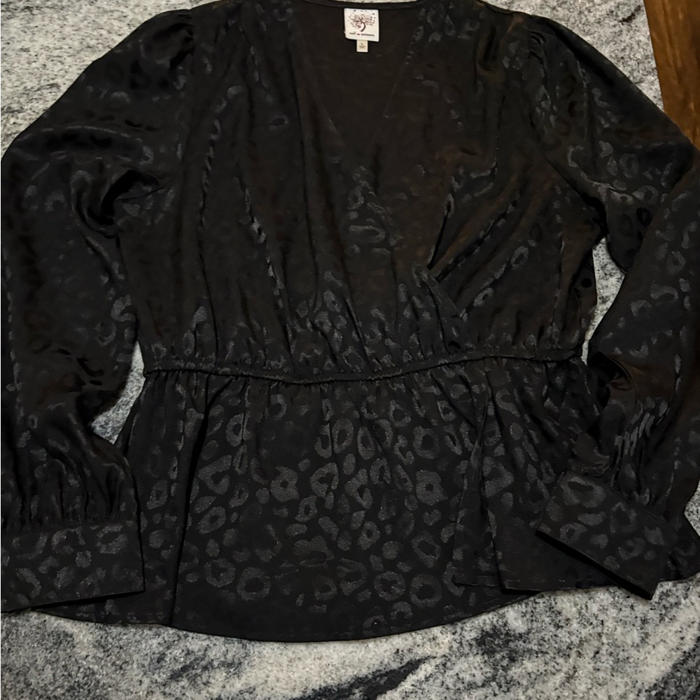 Self Esteem Black Sheer Blouse